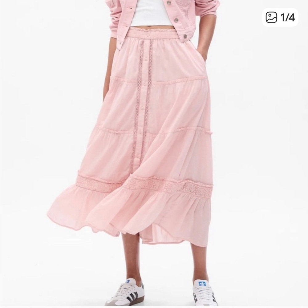 LoveShackFancy x Gap Pink Maxi Skirt